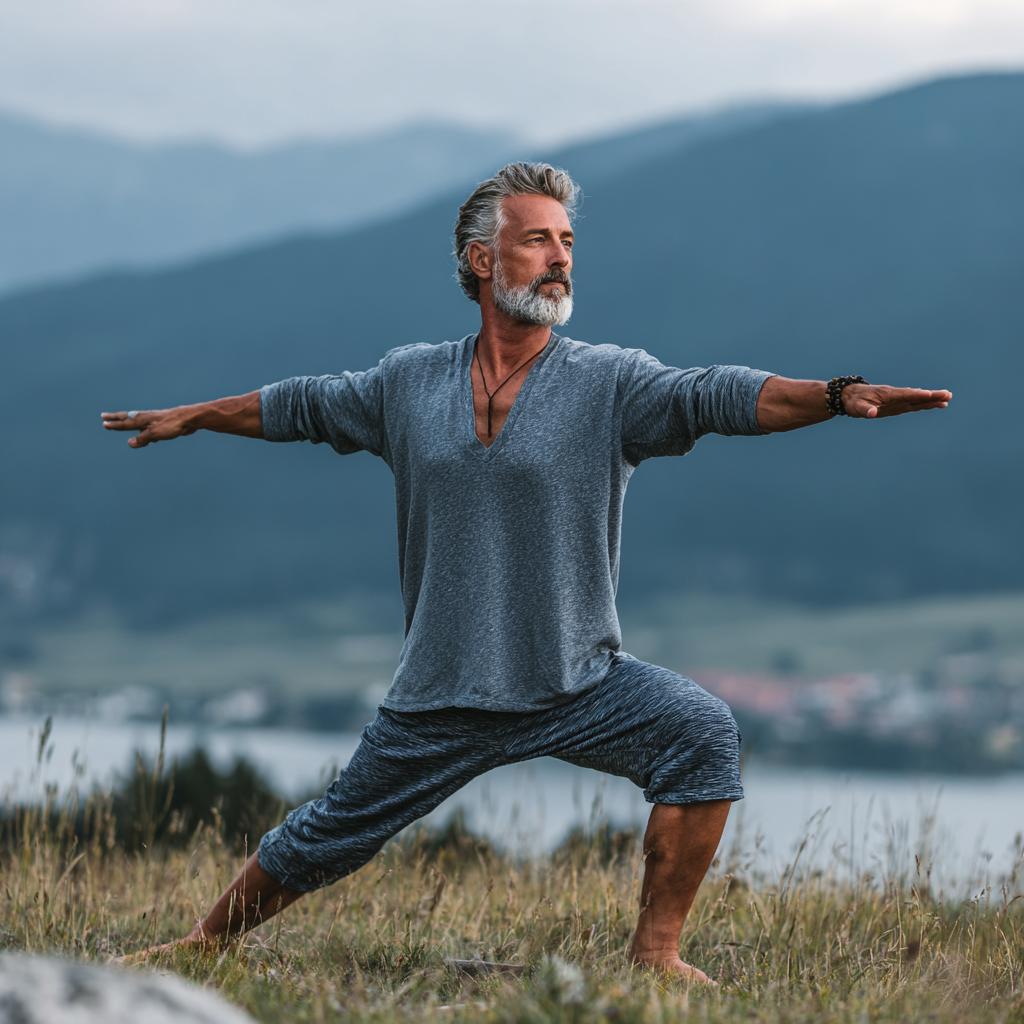 Група людей різного віку практикує йогу в студії